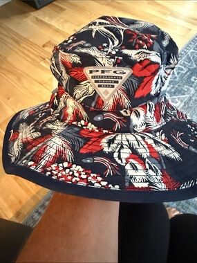Columbia PFG Performance Fishing Gear Tropical Bucket Hat - Navy/Red/White
